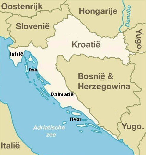 Landkaart Kroatië